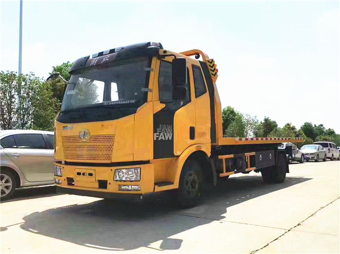 解放J6一拖二平板清障車